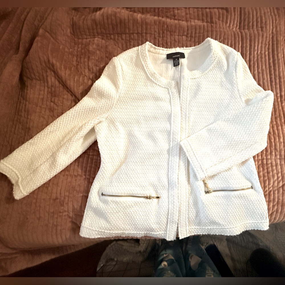 Alfani White Textured Jacket